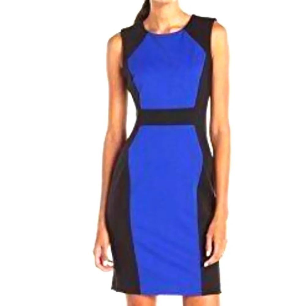 BRAND NEW CALVIN KLEIN CK SLEEVELESS COLOR BLOCK SHEATH DRESS
